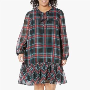Draper James Plaid mini drop waist HOLIDAY dress